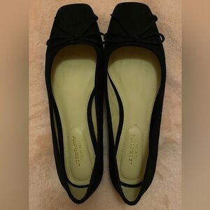 Liz Claiborne Memory Foam Black Suede Bow Flats